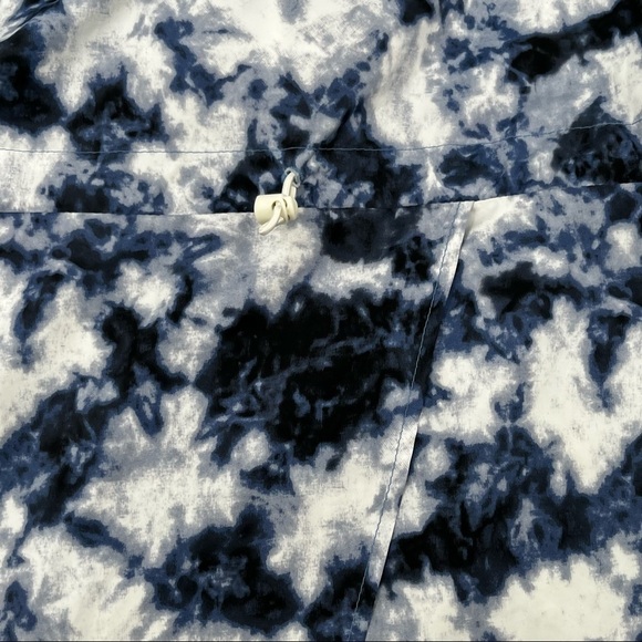 HOLLISTER Women’s Tie Dye Rain Jacket windbreaker hooded Coat blue/white size XS - Picture 6 of 10